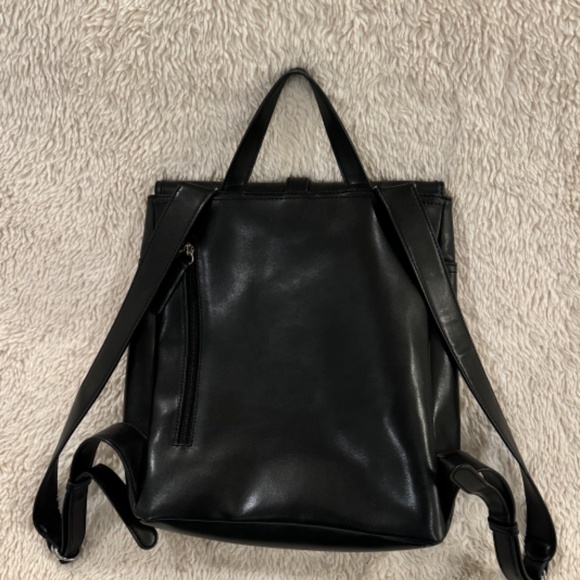 Small Black Leather Backpack - Picture 2 of 9